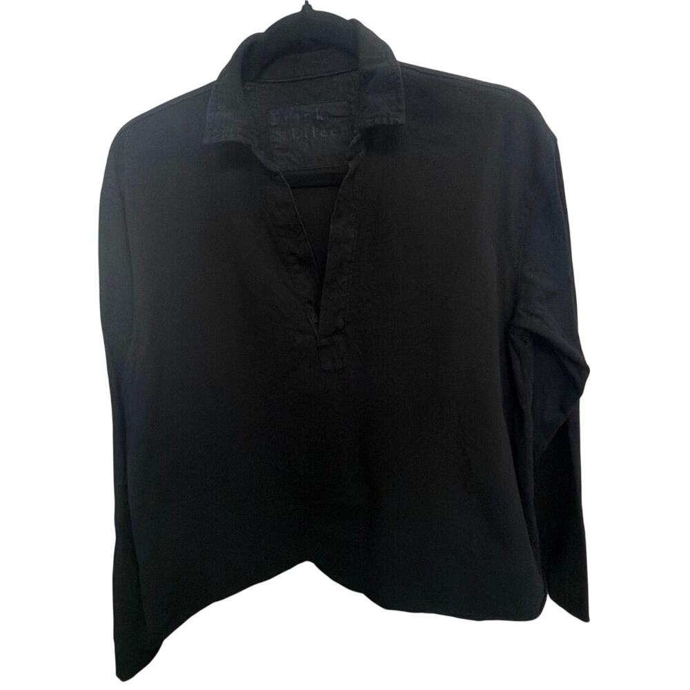 Frank & Eileen Women’s Patrick Popover Henley Black Size Small Cotton USA